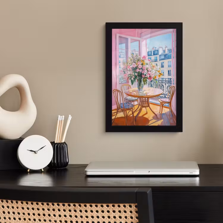 Poster met lijst - Pink - City - Bloemen — 3