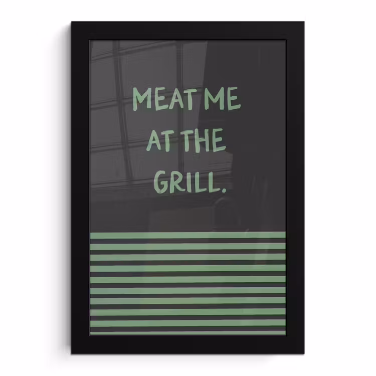 Poster met lijst - Quote - Groen - Grill - Zomer — 1
