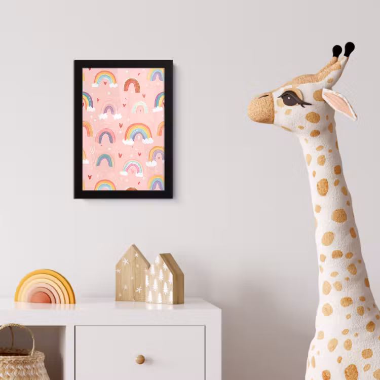 Poster met lijst - Regenboog - Patroon - Pastel — 5