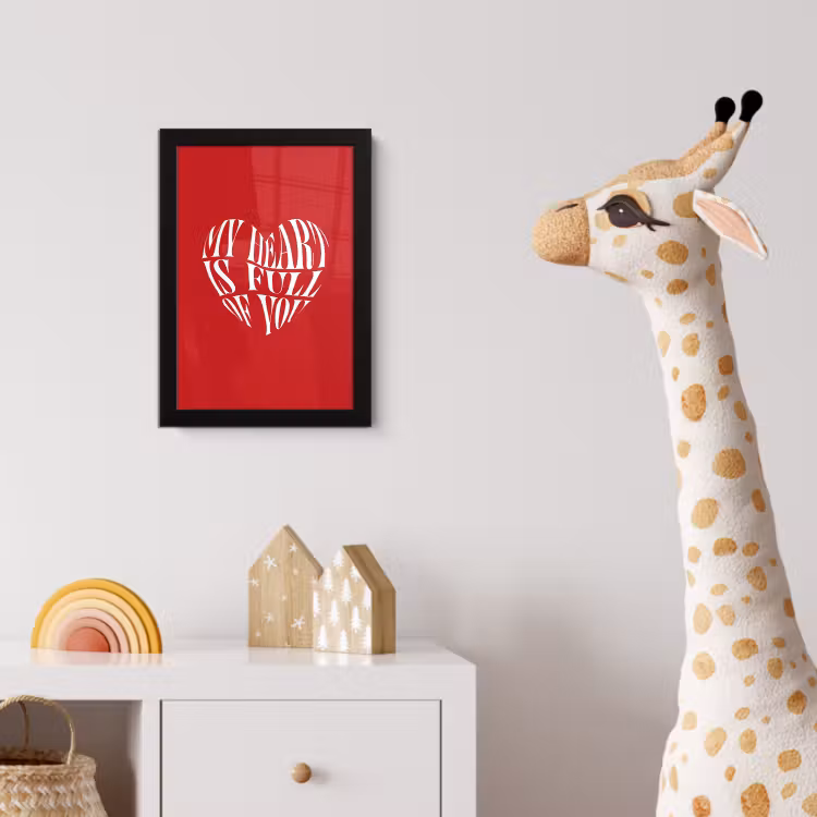 Poster met lijst - Rood - Hart- Tekst - Valentijn — 5