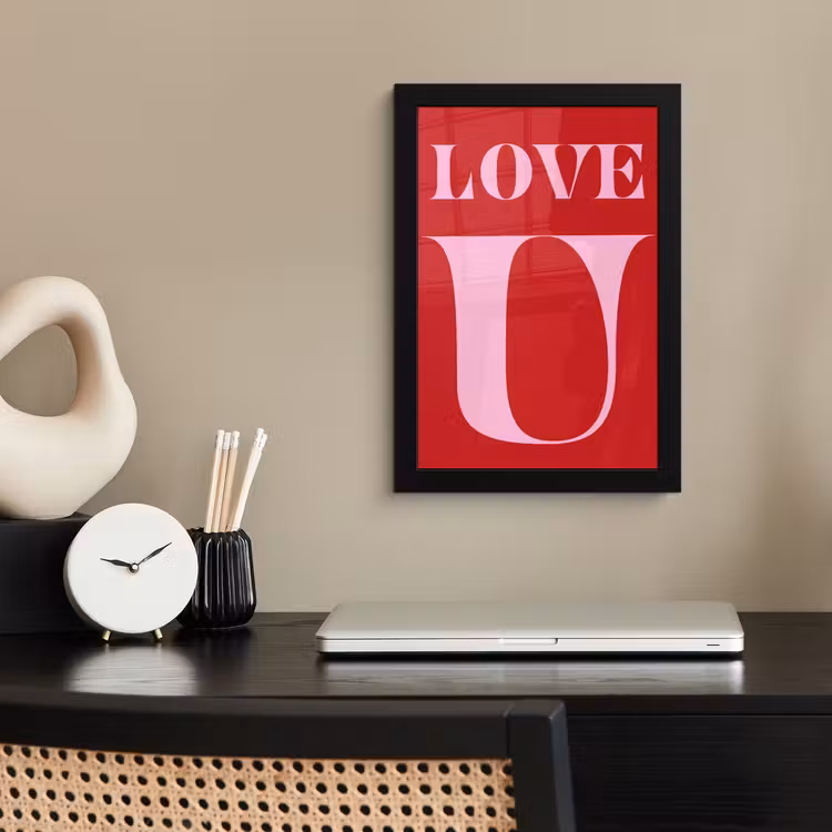 Poster met lijst - Rood - Love - Valentijn - Roze — 3