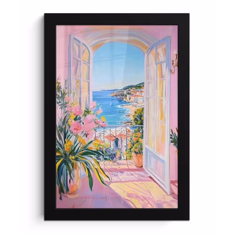 Poster met lijst - Roze - Buiten - Verf — 1