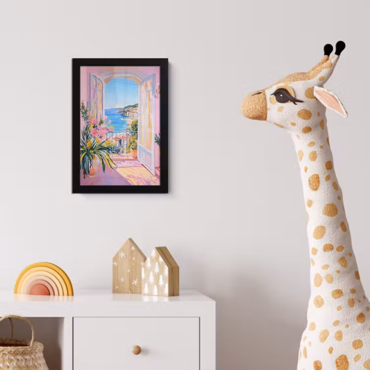 Poster met lijst - Roze - Buiten - Verf — 5