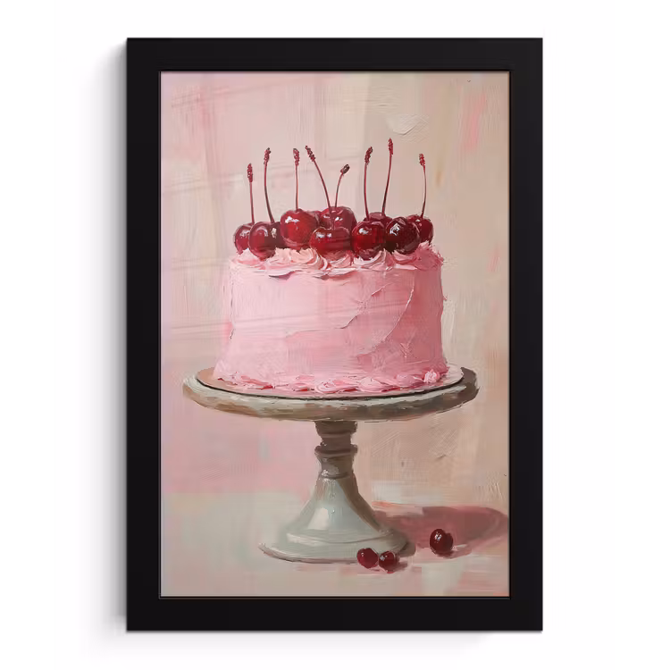 Poster met lijst - Taart - Pink - Cherry — 1