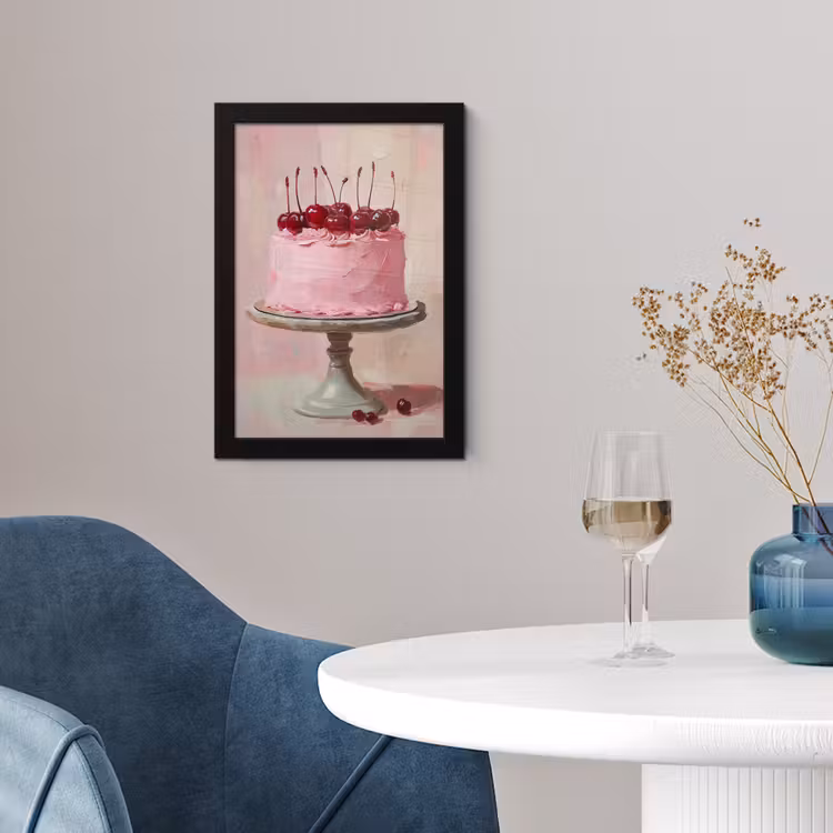 Poster met lijst - Taart - Pink - Cherry — 2