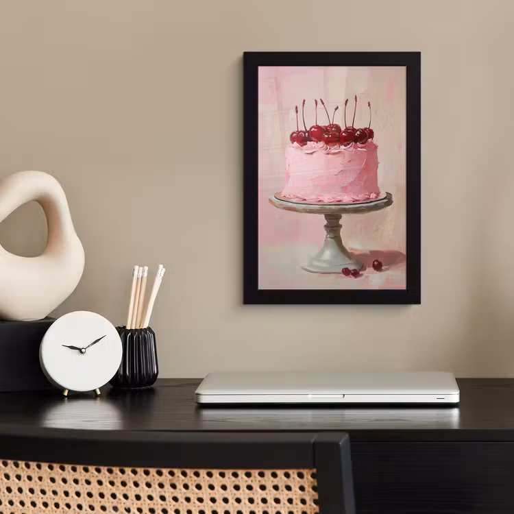 Poster met lijst - Taart - Pink - Cherry — 3