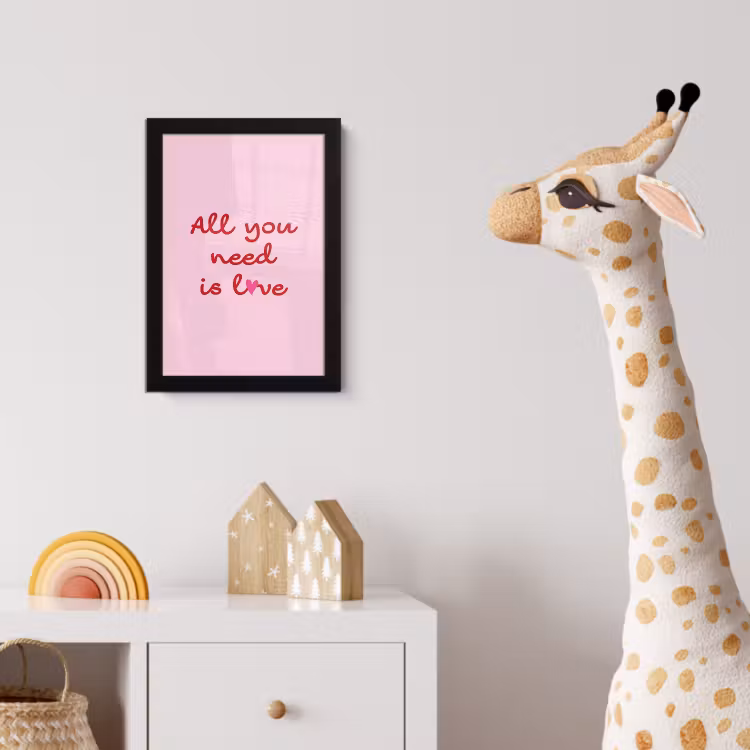 Poster met lijst - Tekst - Roze - Love - Hart — 5