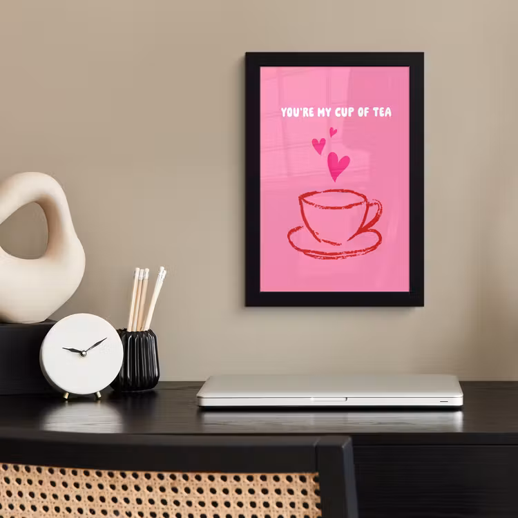 Poster met lijst - Thee - Roze - Valentijn - Tekst — 3