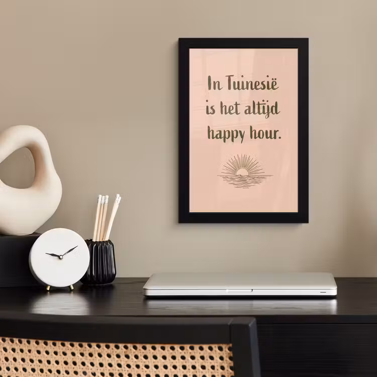 Poster met lijst - Tuin - Roze - Quote - Zon — 3