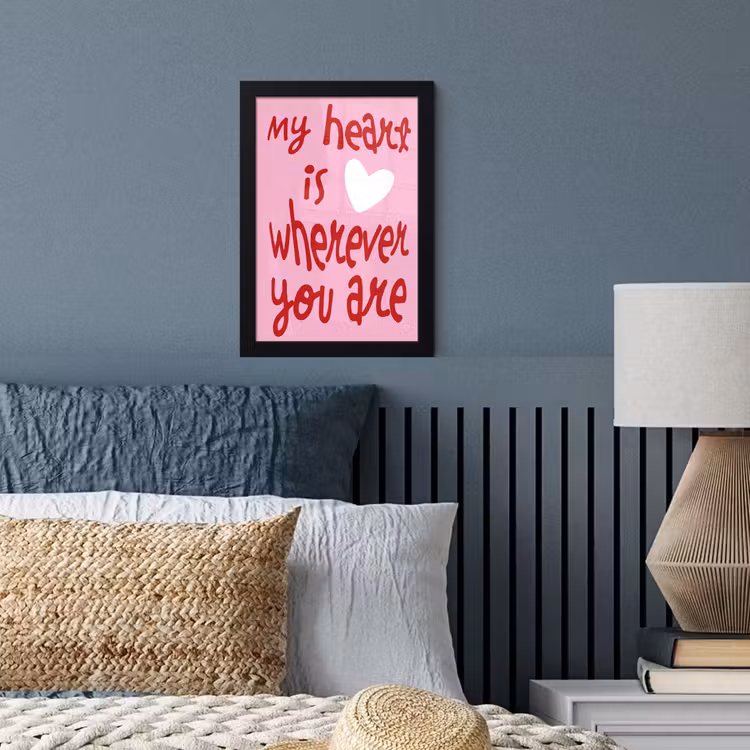 Poster met lijst - Valentijn - Hart - Liefde - Roze — 4