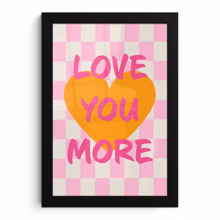 Poster met lijst - Valentijn - Love - Roze - Oranje — 1