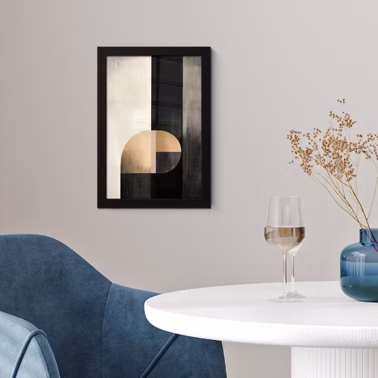 Poster met lijst - Vormen - Modern - Zwart — 2