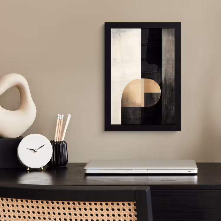 Poster met lijst - Vormen - Modern - Zwart — 3