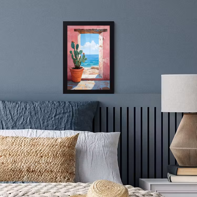 Poster met lijst - Zee - Roze - Cactus — 4
