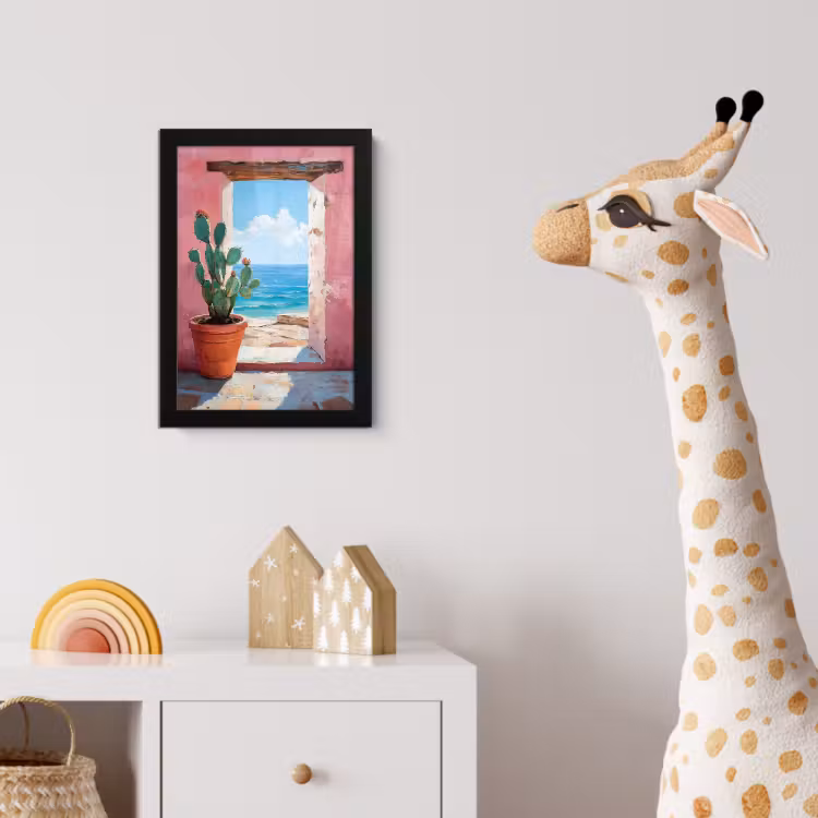 Poster met lijst - Zee - Roze - Cactus — 5