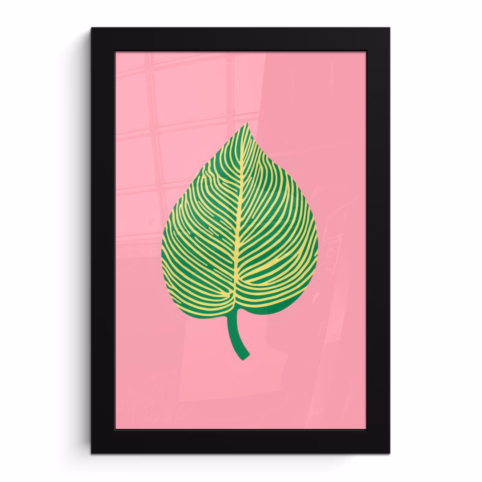 Poster met lijst - Illustratie - Blad - Minimalistisch - Groen — 1