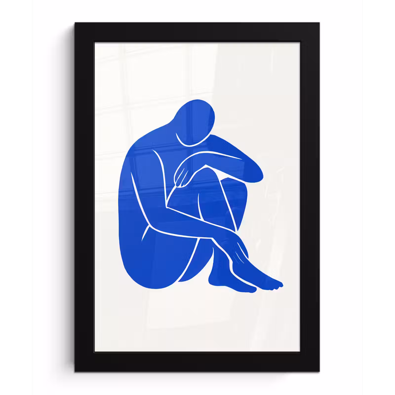 Poster met lijst - Lichaam - Abstract - Blauw — 1