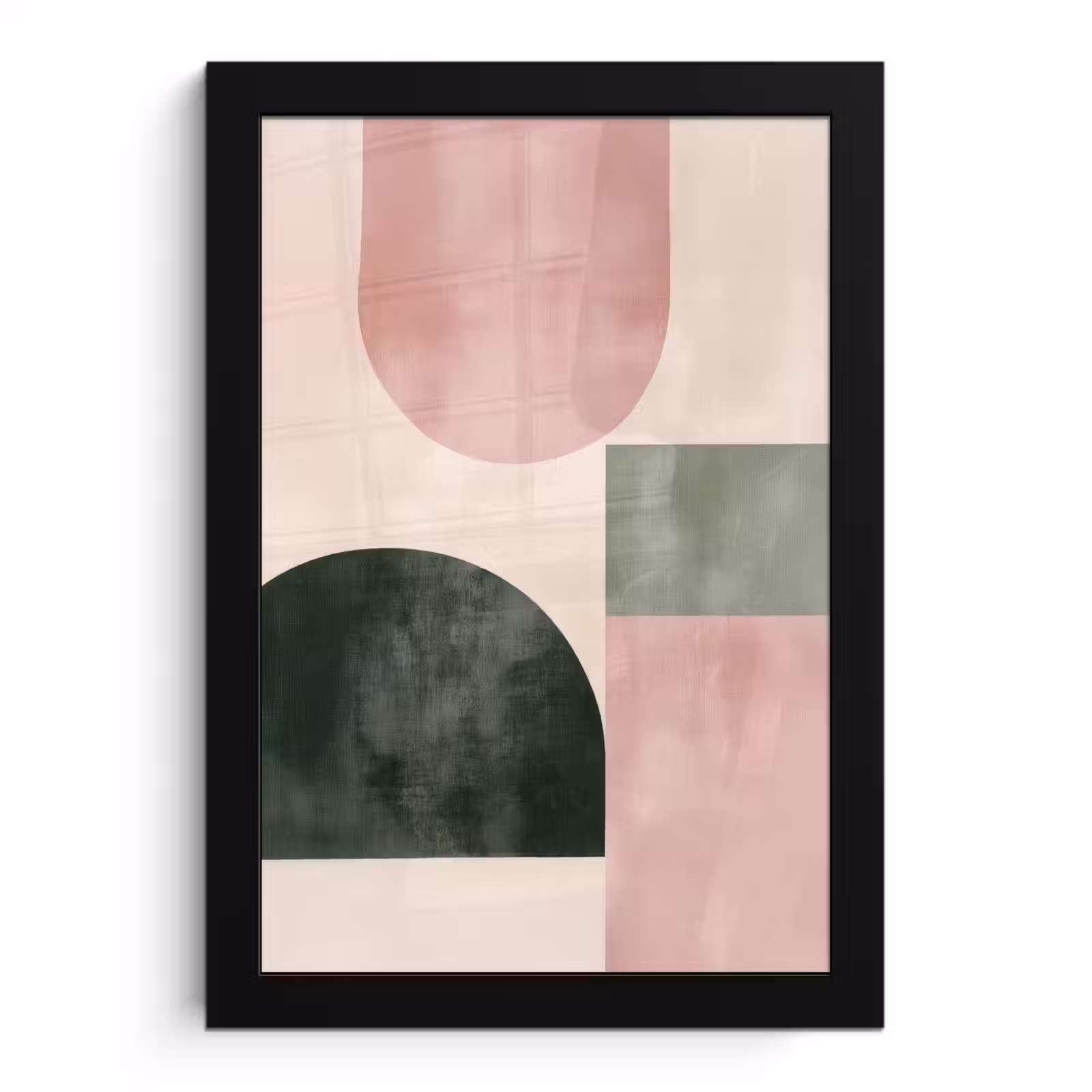 Poster met lijst - Vormen - Abstract - Cirkel - Zwart — 1
