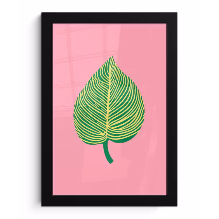 Poster met lijst - Illustratie - Blad - Minimalistisch - Groen — 1