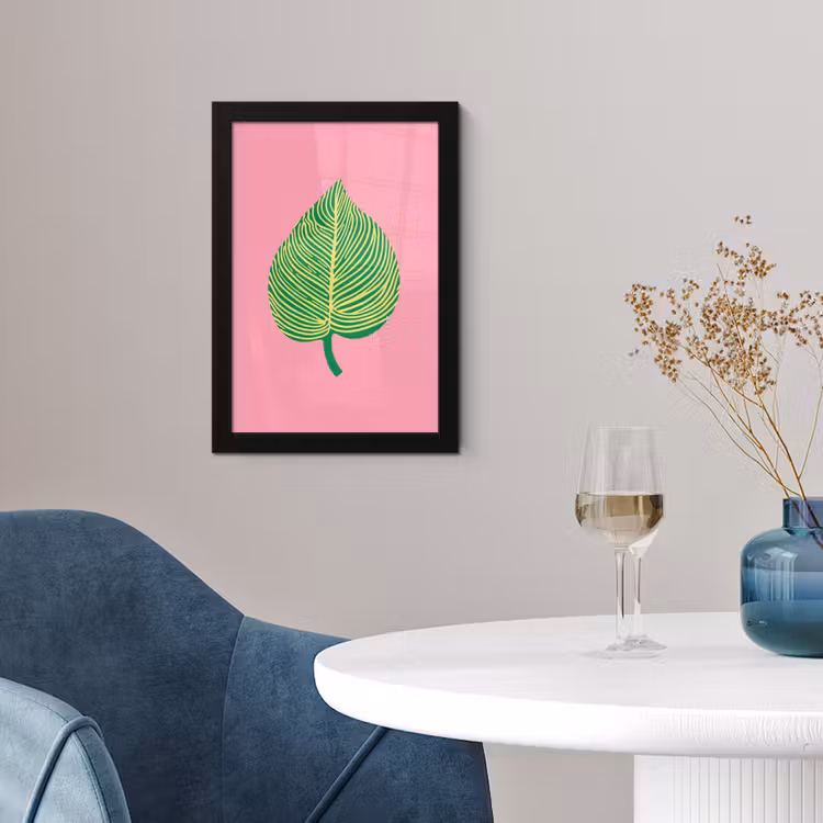 Poster met lijst - Illustratie - Blad - Minimalistisch - Groen — 2
