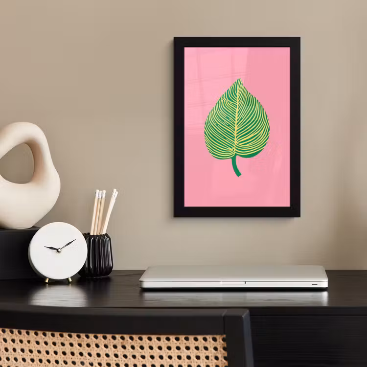 Poster met lijst - Illustratie - Blad - Minimalistisch - Groen — 3