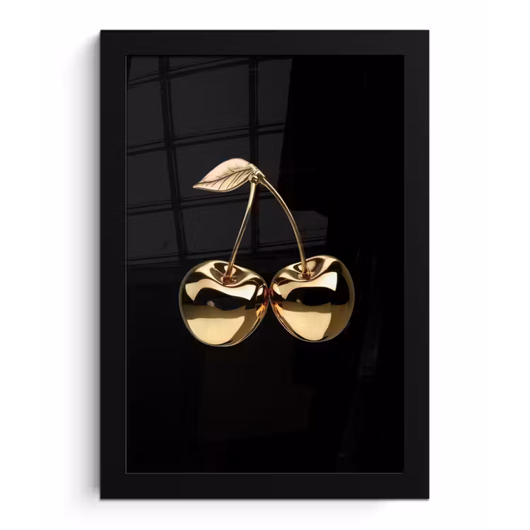 Poster met lijst - Kersen - Zwart - Goud - Chrome — 1