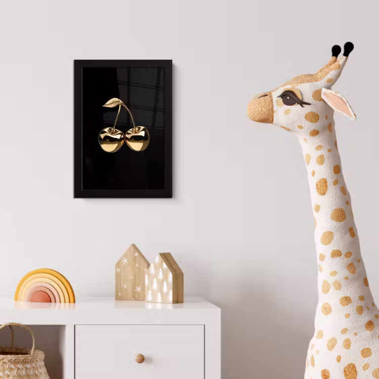 Poster met lijst - Kersen - Zwart - Goud - Chrome — 5