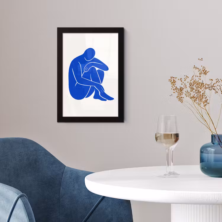 Poster met lijst - Lichaam - Abstract - Blauw — 2