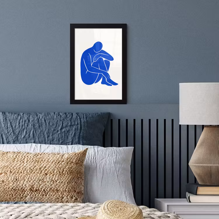 Poster met lijst - Lichaam - Abstract - Blauw — 4
