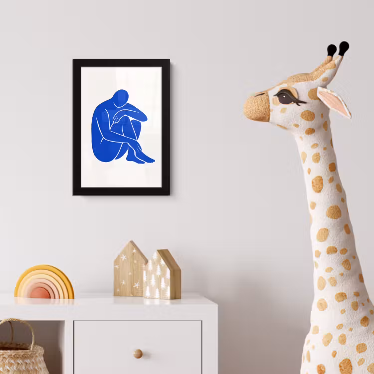 Poster met lijst - Lichaam - Abstract - Blauw — 5