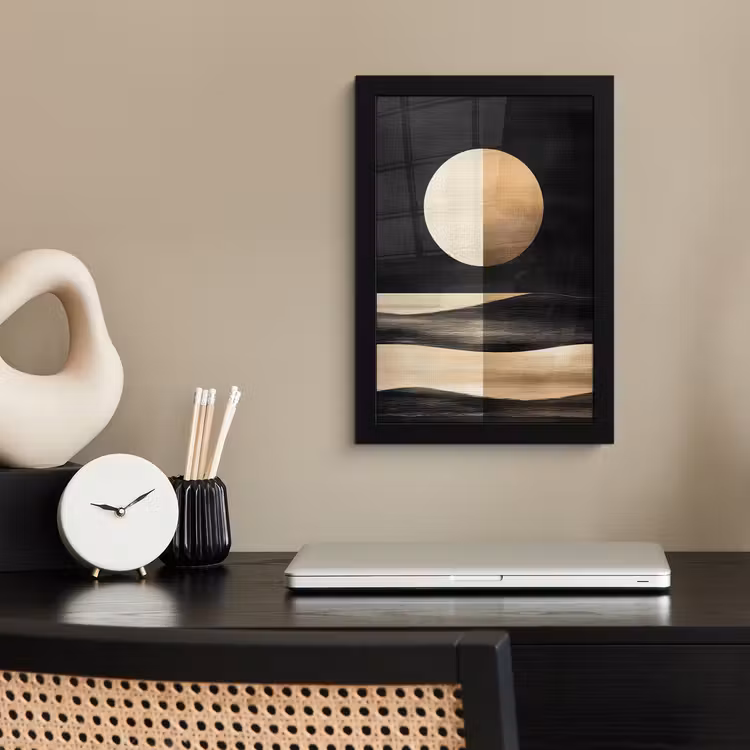 Poster met lijst - Maan - Cirkel - Goud — 3