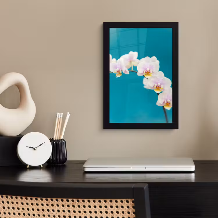 Poster met lijst - Orchidee - Bloemen - Plant - Wit - Paars — 3