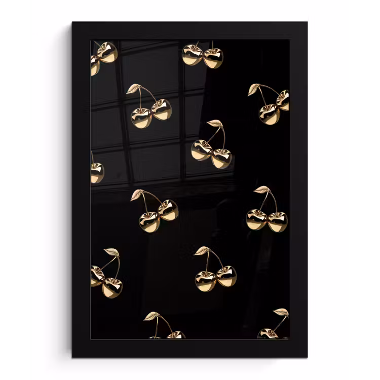 Poster met lijst - Patroon - Kersen - Goud - Chrome — 1