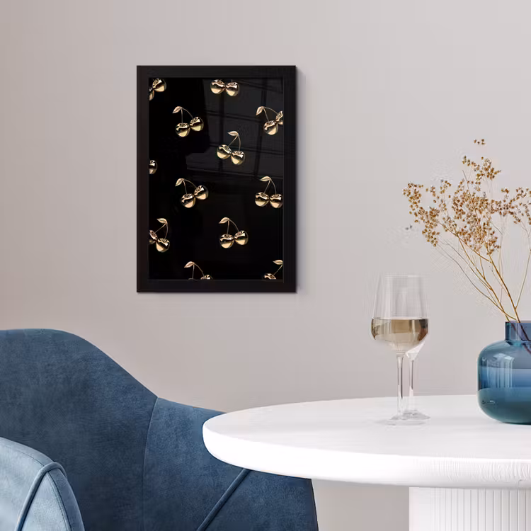 Poster met lijst - Patroon - Kersen - Goud - Chrome — 2