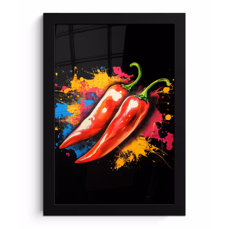 Poster met lijst - Peper - Graffiti - Verf - Abstract - Modern - Kleurrijk — 1