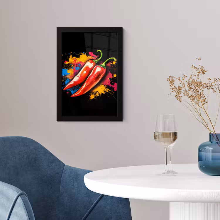 Poster met lijst - Peper - Graffiti - Verf - Abstract - Modern - Kleurrijk — 2