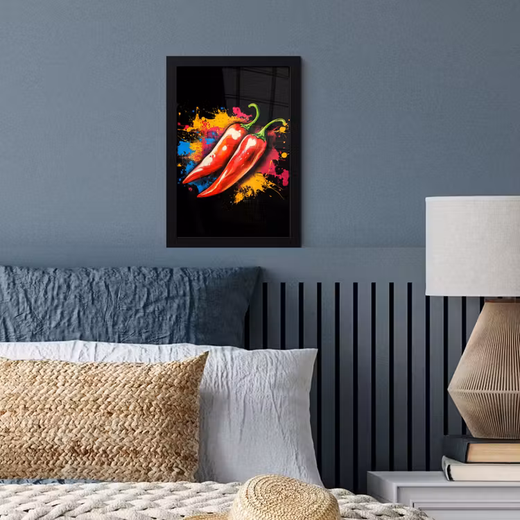Poster met lijst - Peper - Graffiti - Verf - Abstract - Modern - Kleurrijk — 4
