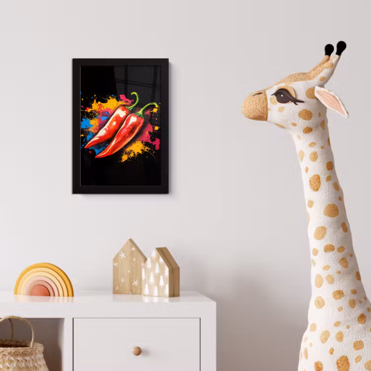 Poster met lijst - Peper - Graffiti - Verf - Abstract - Modern - Kleurrijk — 5