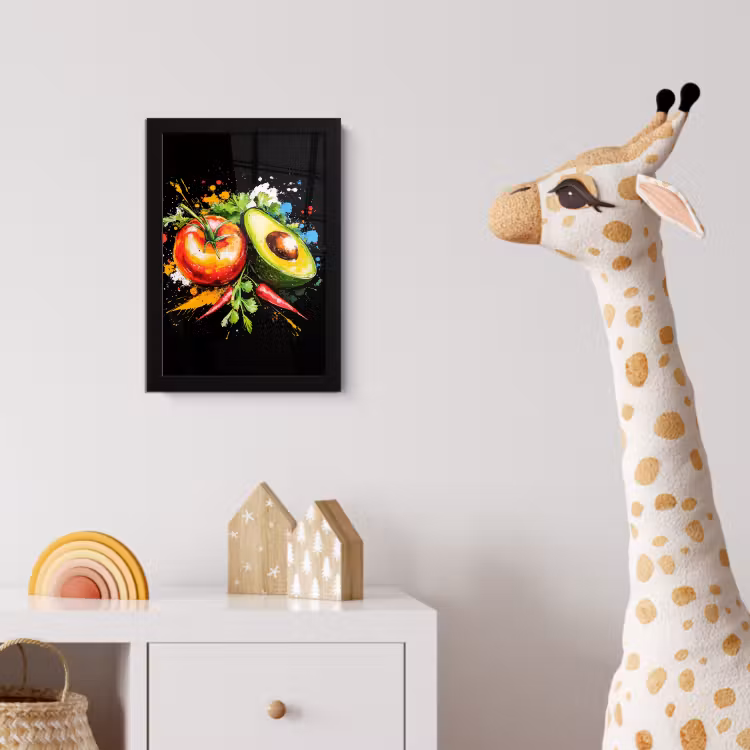 Poster met lijst - Tomaat - Avocado - Peper - Graffiti - Verf - Modern — 5