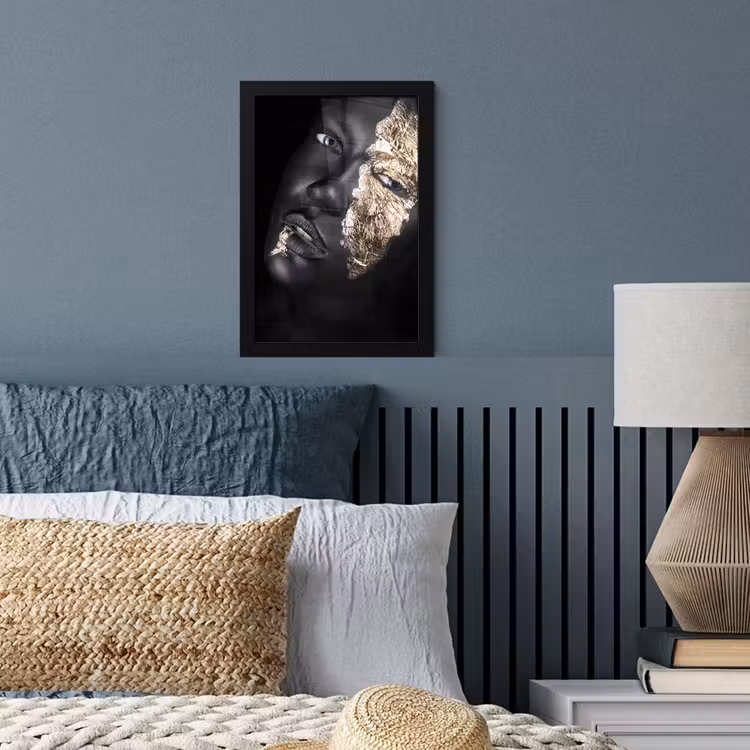 Poster met lijst - Vrouw - Goud - Zwart - Verf - Luxe — 4