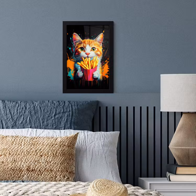 Poster met lijst - Kat - Eten - Patat - Graffiti - Abstract — 4