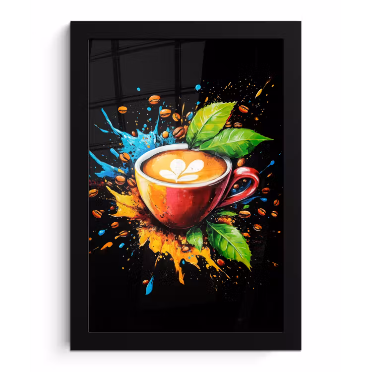 Poster met lijst - Koffie - Graffiti - Drinken - Abstract — 1