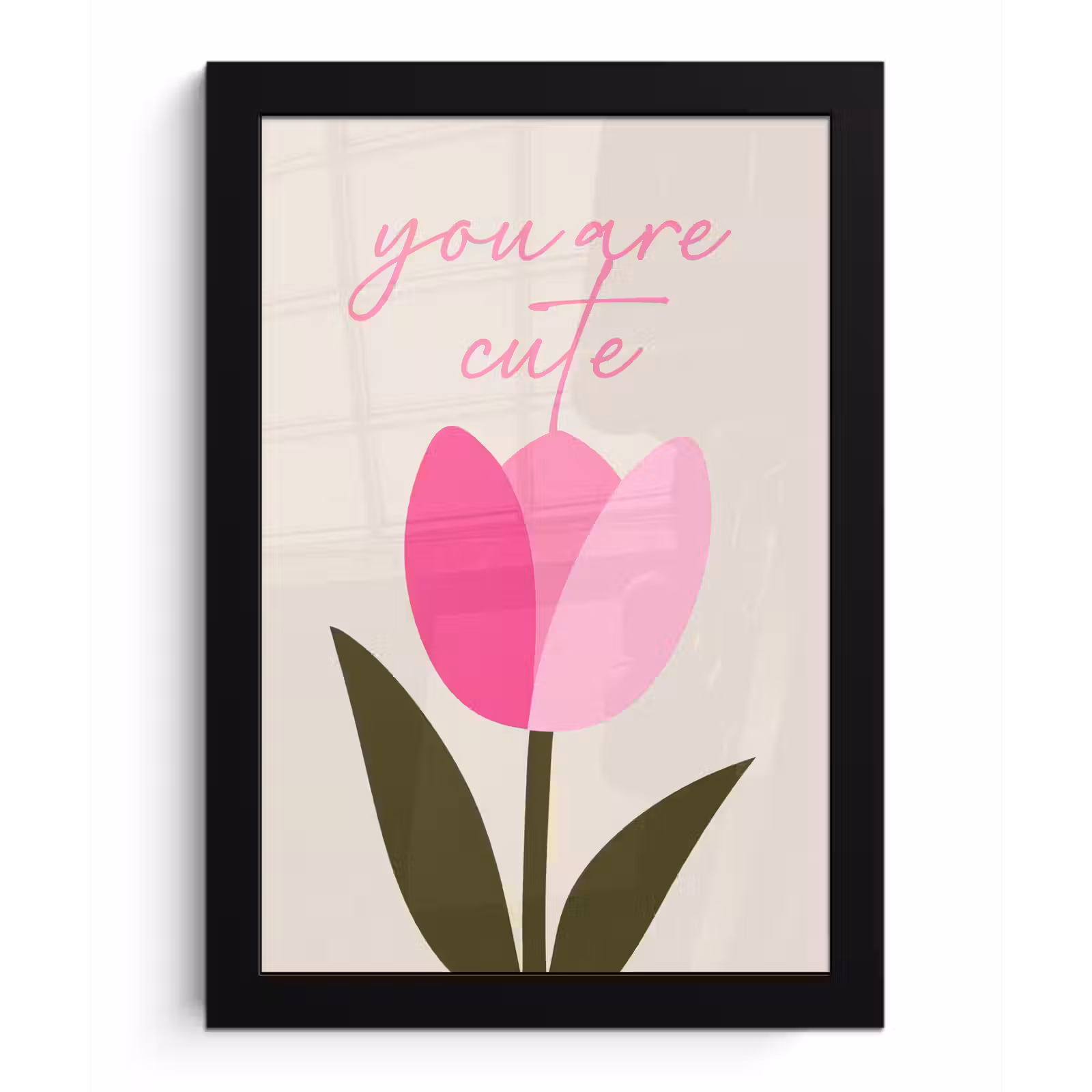 Poster met lijst - Tulp - Roze - Valentijn - Bloem — 1