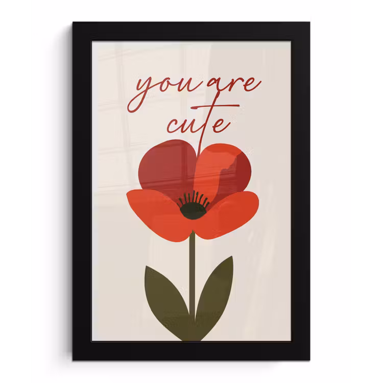Poster met lijst - Klaproos - Bloem - Rood - Valentijn — 1
