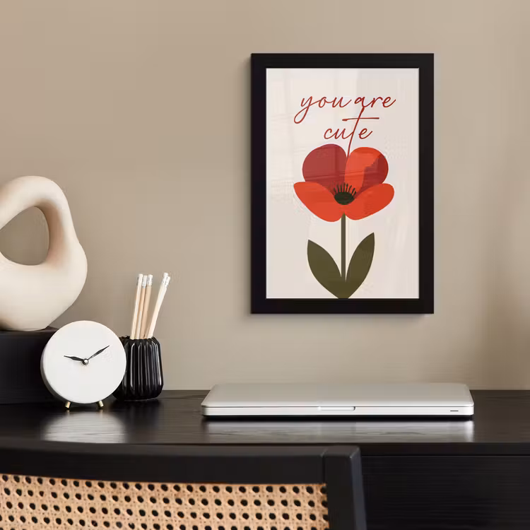 Poster met lijst - Klaproos - Bloem - Rood - Valentijn — 3
