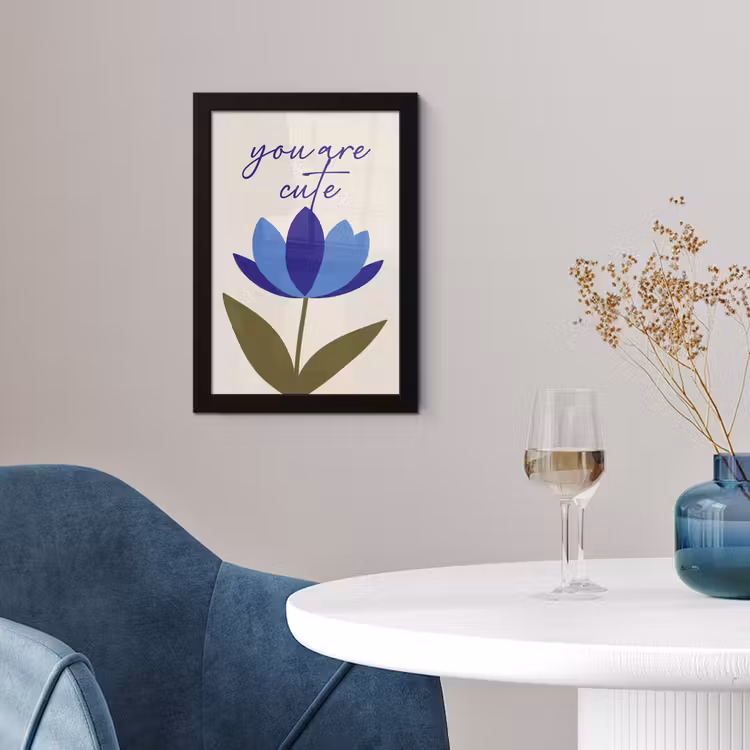 Poster met lijst - Korenbloem - Valentijn - Bloem - Blauw — 2