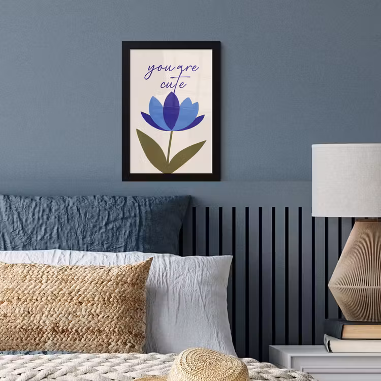 Poster met lijst - Korenbloem - Valentijn - Bloem - Blauw — 4