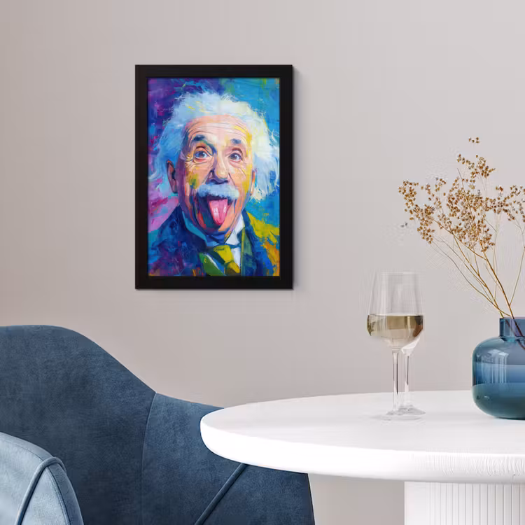 Poster met lijst - Oude man - Expressief - Kleurrijk — 2