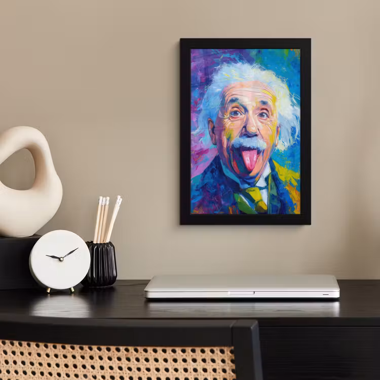 Poster met lijst - Oude man - Expressief - Kleurrijk — 3