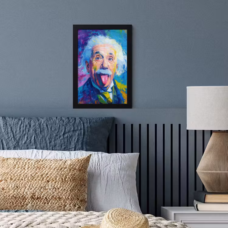 Poster met lijst - Oude man - Expressief - Kleurrijk — 4